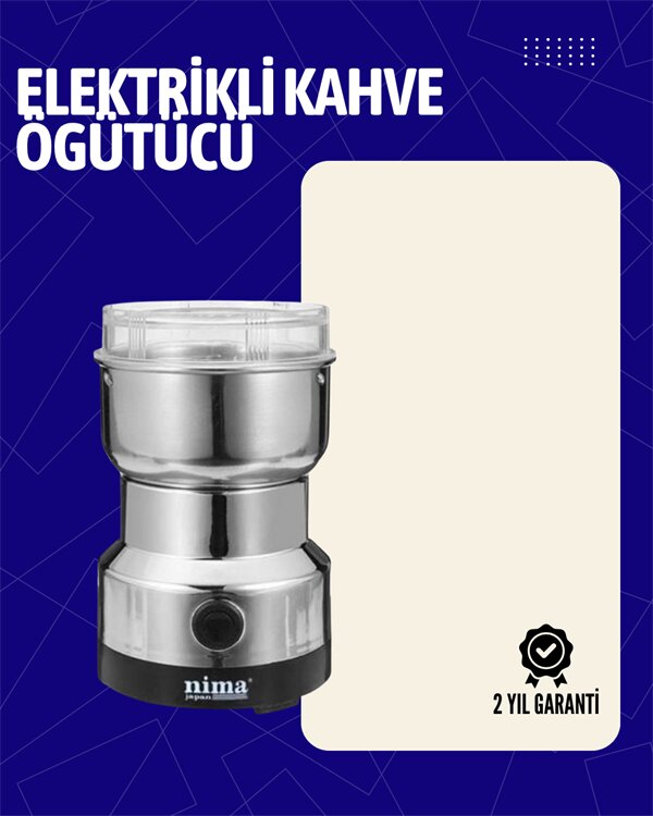 Elektrikli Sessiz Kahve Öğütücü | Çok Fonksiyonlu 200W AB Fişli Kolay Temizlenir 1 Elektrikli Sessiz Kahve Öğütücü | Çok Fonksiyonlu 200W AB Fişli Kolay Temizlenir