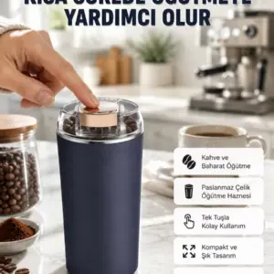 Kahve ve Baharat Öğütücü Kolay Temizlenebilir Paslanmaz Çelik Taşınabilir