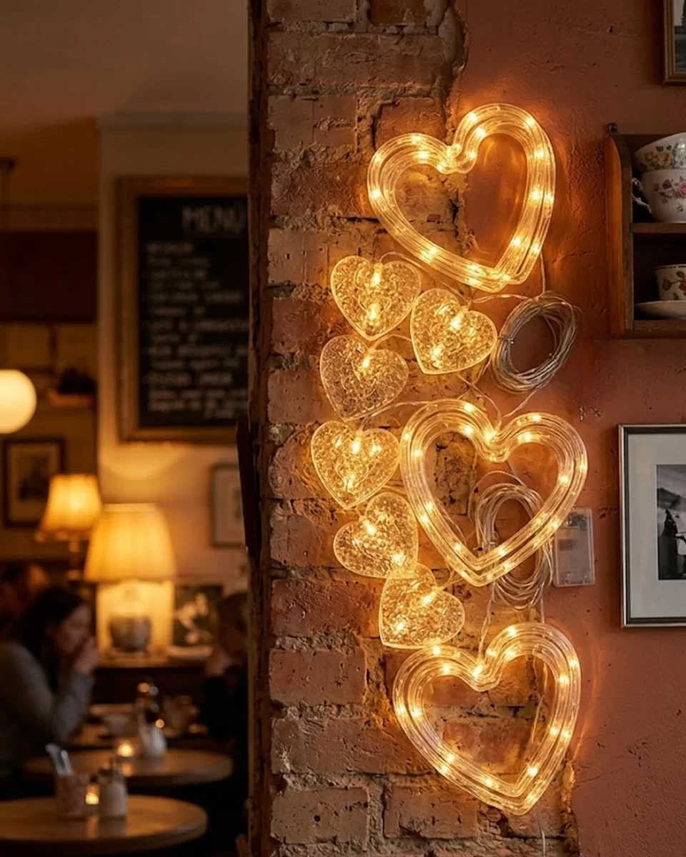 Dekoratif Kalp LED Neon Lamba Romantik Oda Balkon ve Masa Üstü Işığı 1 Dekoratif Kalp LED Neon Lamba Romantik Oda Balkon ve Masa Üstü Işığı