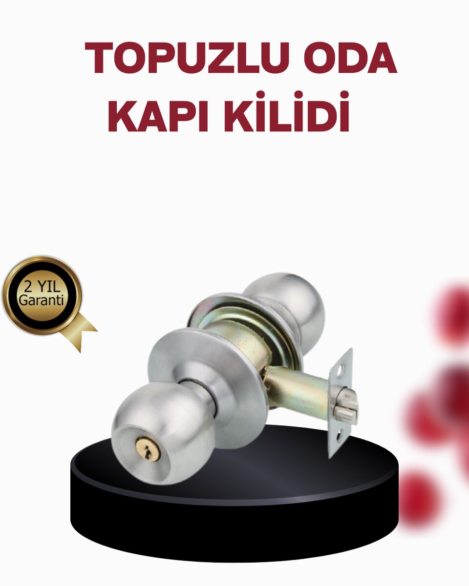Paslanmaz Çelik Dayanıklı Topuzlu Kapı Kilidi 1 Paslanmaz Çelik Dayanıklı Topuzlu Kapı Kilidi