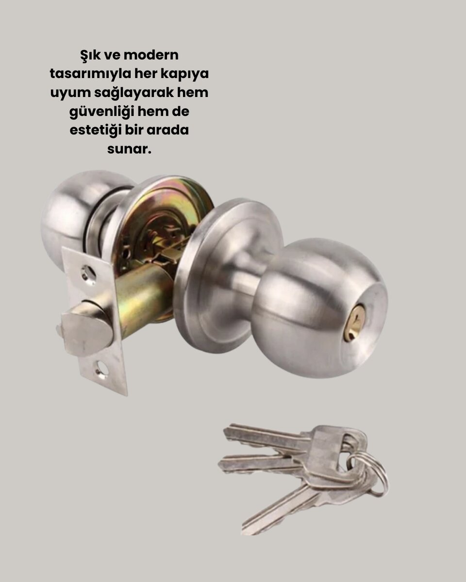 Kolay Montajlı Modern Tasarım Topuzlu Kilit 4 Kolay Montajlı Modern Tasarım Topuzlu Kilit - Görsel 4