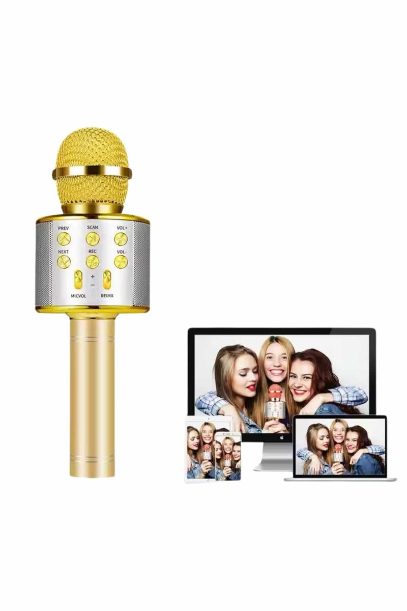 Karaoke Mikrofon Bluetooth Bağlantılı Aux Girişli Uzun Pil Ömrü Yüksek Ses Kaliteli 4 Karaoke Mikrofon Bluetooth Bağlantılı Aux Girişli Uzun Pil Ömrü Yüksek Ses Kaliteli - Görsel 4