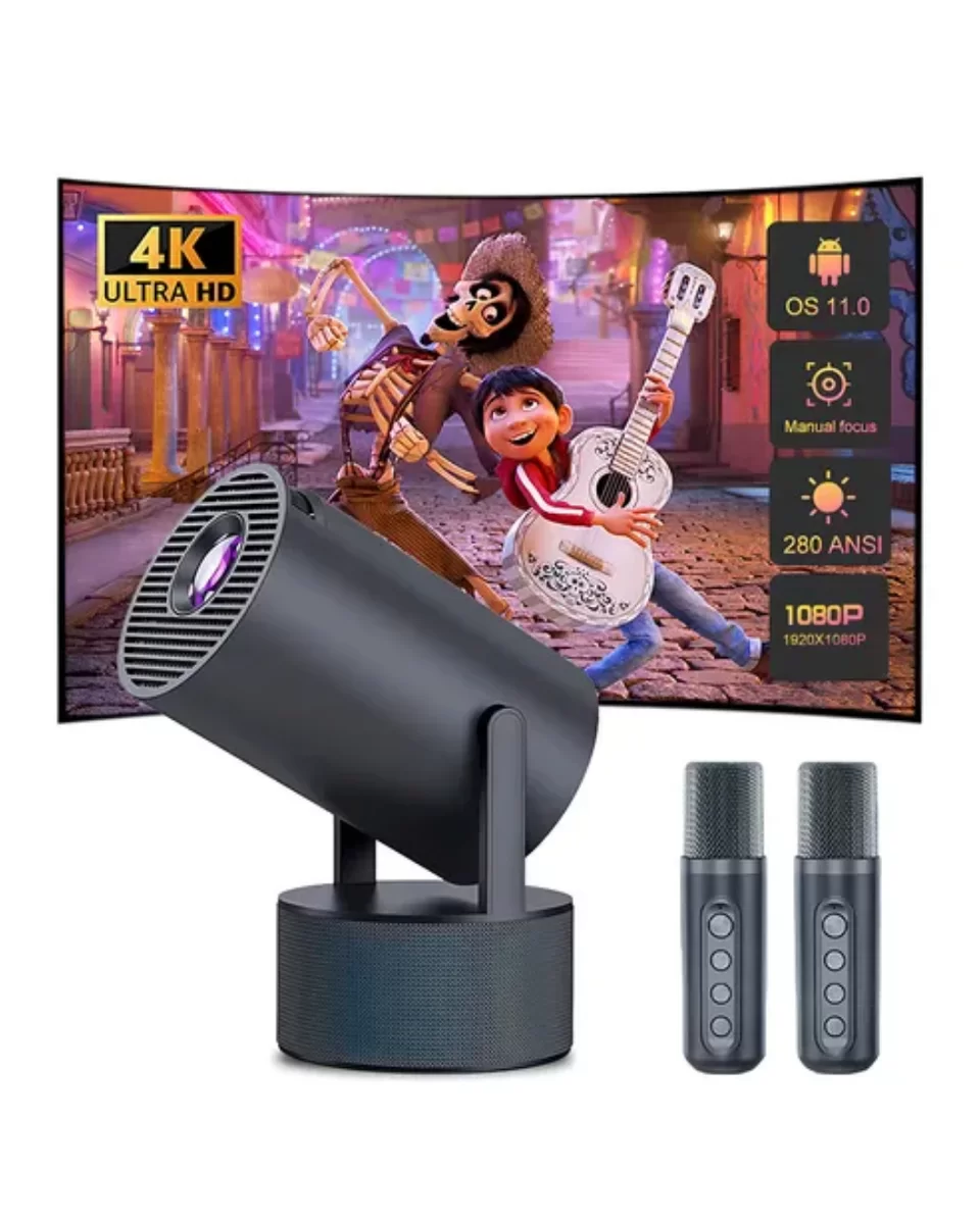 Akıllı Projeksiyon Cihazı Karaoke Mikrofonlu 1080P Android Yeni Nesil 4 Akıllı Projeksiyon Cihazı Karaoke Mikrofonlu 1080P Android Yeni Nesil - Görsel 4