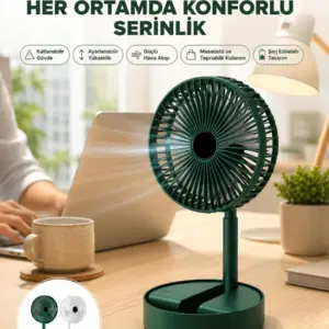 Katlanabilir Usb Şarjlı Masaüstü Soğutucu Mini Fan Telefon Tutucu