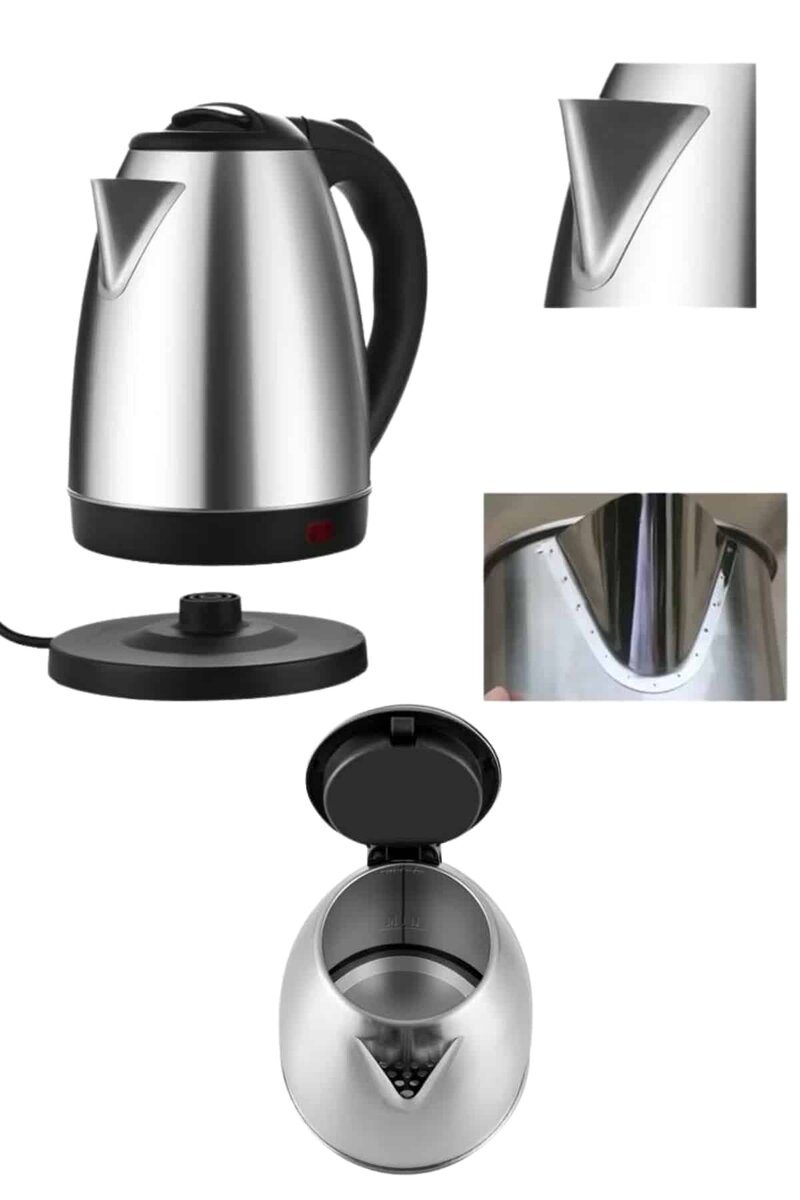Elektrikli Paslanmaz Çelik Su Isıtcı Çelik Kettle 1.8 Lt. Uzun Ömürlü 4 Elektrikli Paslanmaz Çelik Su Isıtcı Çelik Kettle 1.8 Lt. Uzun Ömürlü - Görsel 4