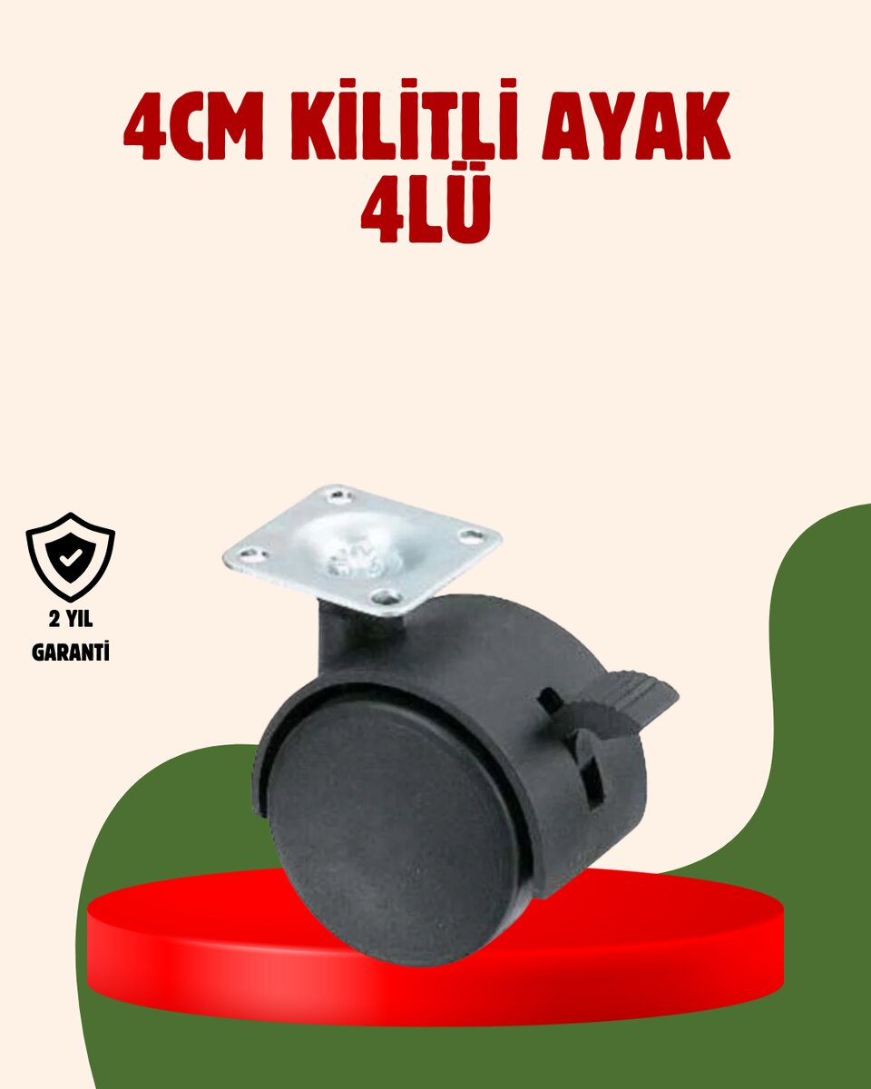 4 cm Kilitli Döner Ayak 4 Adet Sehpa ve Mobilya Ayağı 1 4 cm Kilitli Döner Ayak 4 Adet Sehpa ve Mobilya Ayağı