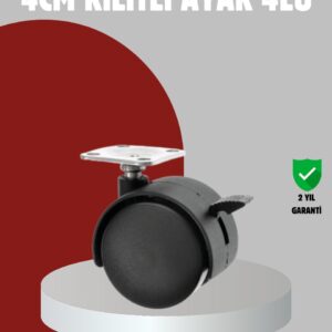 Mobilya İçin Kilitli 4 cm Tekerlek Ayak Seti