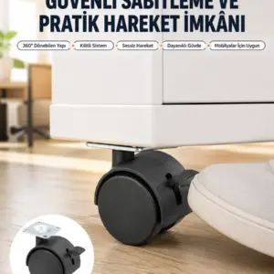 Kilitli Mini Tekerlek Ayak 4 cm 4’lü Set