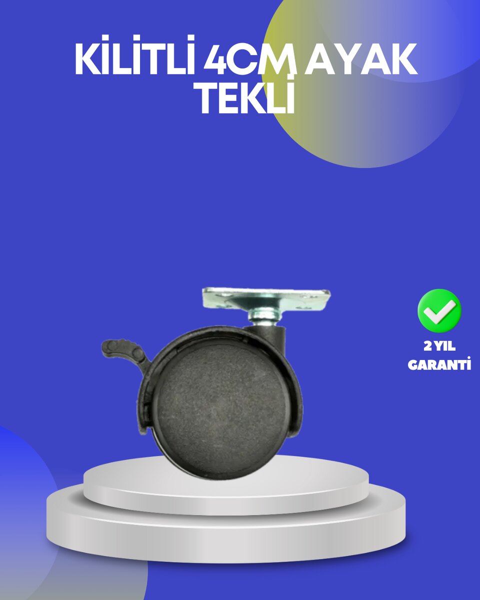 Dolap ve Raflar İçin 4 cm Kilitli Tekerlek Tekli 1 Dolap ve Raflar İçin 4 cm Kilitli Tekerlek Tekli