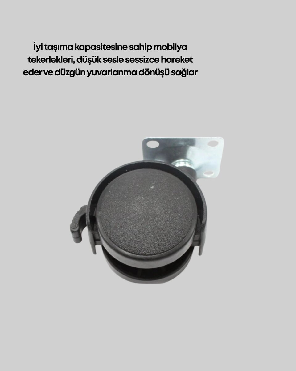 Dolap ve Raflar İçin 4 cm Kilitli Tekerlek Tekli 4 Dolap ve Raflar İçin 4 cm Kilitli Tekerlek Tekli - Görsel 4