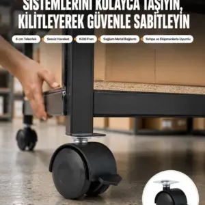6 cm Kilitli Tekerlek Ayak 4 Adet Sehpa ve Ekipman Uyumlu