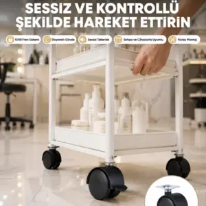 Zemin Korumalı Kilitli Ayak Tekerlek Seti 6 cm