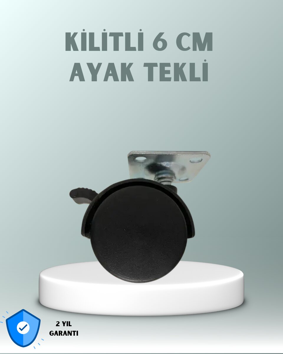 Zemin Korumalı 6 cm Kilitli Döner Ayak 1 Zemin Korumalı 6 cm Kilitli Döner Ayak