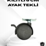 Kilitli 6 cm Masa Ayağı Tekli Döner Tekerlek