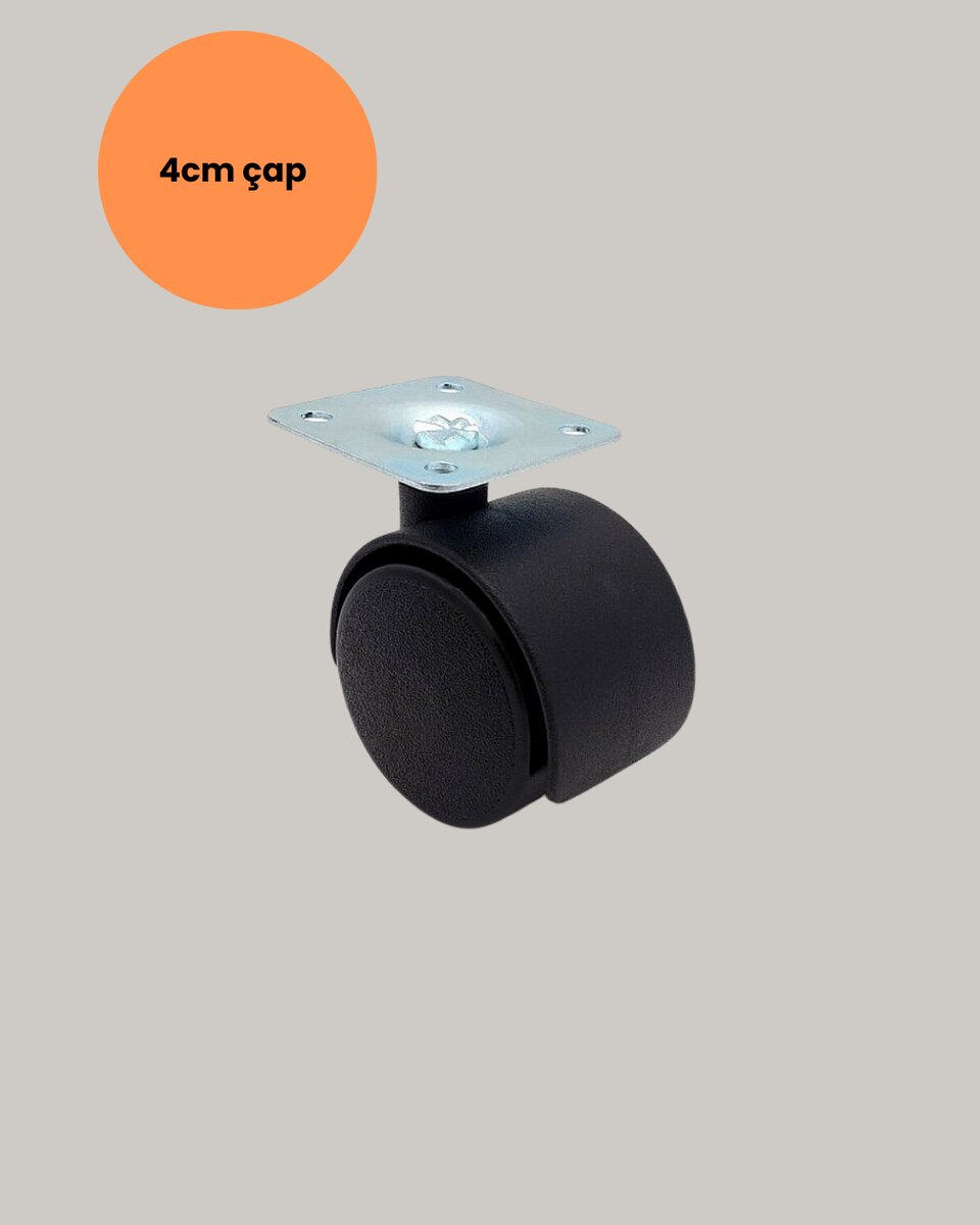 Kilitsiz Mini Tekerlek Ayak 4 cm 4’lü Set Kolay Montaj 2 Kilitsiz Mini Tekerlek Ayak 4 cm 4’lü Set Kolay Montaj - Görsel 2