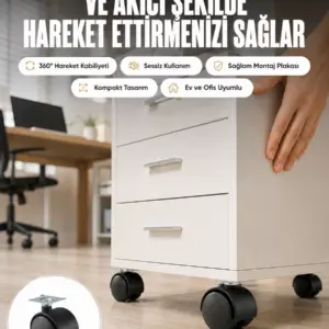 Kilitsiz 4 cm Tekerlek Ayak 4’lü Set Sessiz ve Dayanıklı