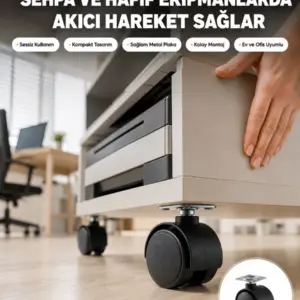Sehpa ve Ekipmanlar İçin 4 cm Kilitsiz Ayak Tekli
