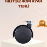 4 cm Kilitsiz Mobilya Ayağı Tekli Kolay Dönen Masa ve Sehpa Ayağı