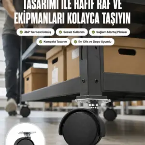 6 cm Döner Kilitsiz Ayak Tek Parça