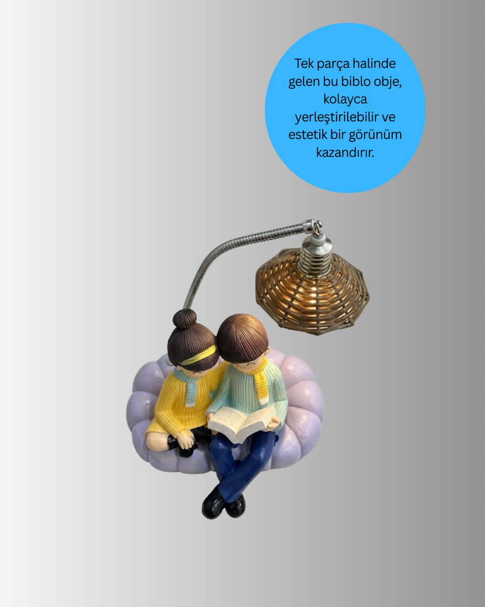 Sevgiliye Özel Çift Figürlü LED Masa Lambası Okuyan Çift Tasarım 2 Sevgiliye Özel Çift Figürlü LED Masa Lambası Okuyan Çift Tasarım - Görsel 2