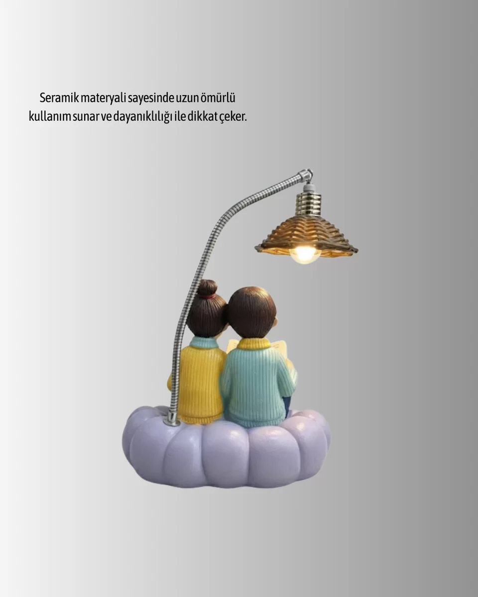 Romantik Çift Temalı Dekoratif Masa Lambası Yumuşak LED Işık 3 Romantik Çift Temalı Dekoratif Masa Lambası Yumuşak LED Işık - Görsel 3