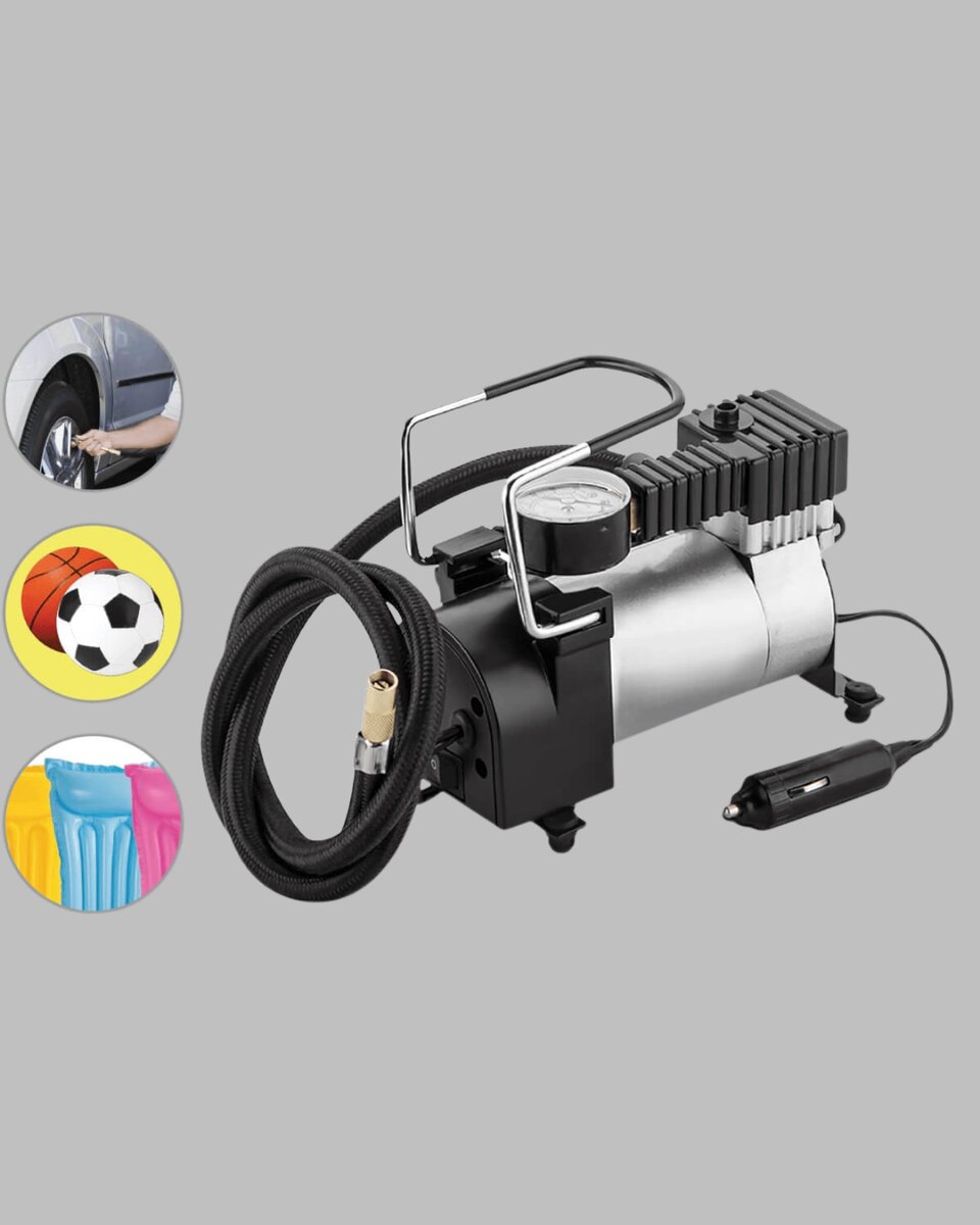 DC 12V Metal Hava Kompresörü Araç Lastik Şişirme 35L/Dk 2 DC 12V Metal Hava Kompresörü Araç Lastik Şişirme 35L/Dk - Görsel 2