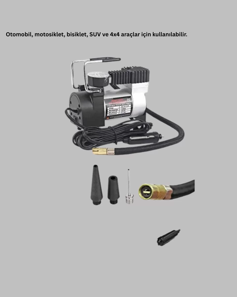 Ağır Hizmet Tipi Oto Kompresör 140 PSI Manometreli 4 Ağır Hizmet Tipi Oto Kompresör 140 PSI Manometreli - Görsel 4