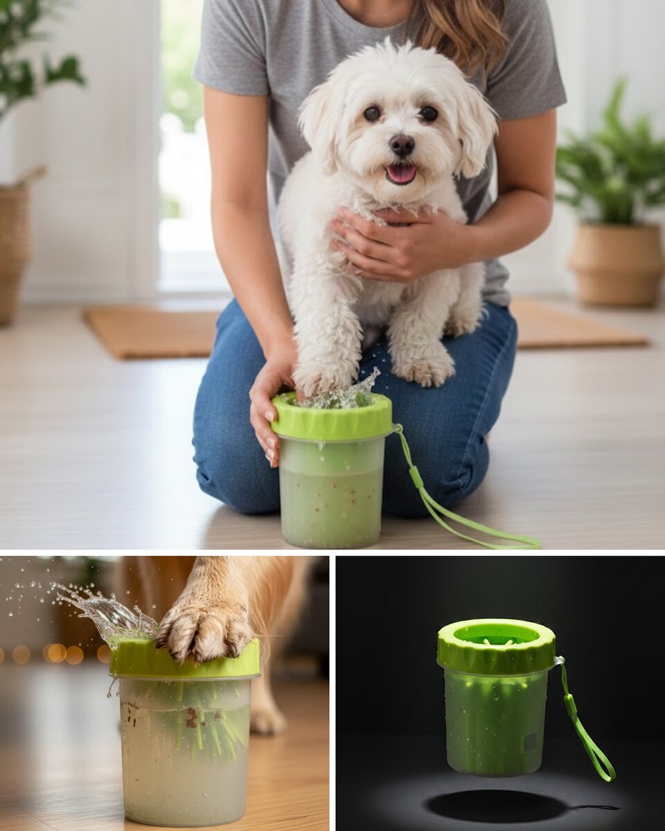 Taşınabilir Köpek Ayak Temizleme Aparatı Silikon Fırçalı 1 Taşınabilir Köpek Ayak Temizleme Aparatı Silikon Fırçalı