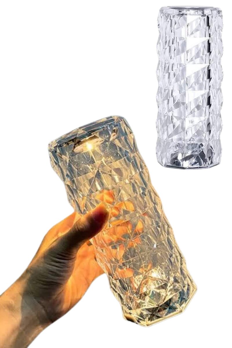 Kristal Lamba Masa Lambası Şarjlı Masa Lambası Dokunmatik Sensör Usb Şarjlı 2 Kristal Lamba Masa Lambası Şarjlı Masa Lambası Dokunmatik Sensör Usb Şarjlı - Görsel 2