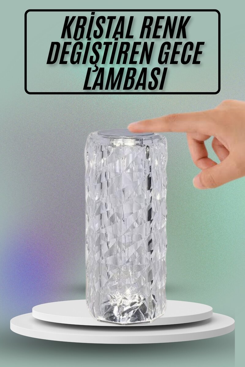 Masa ve Gece Lambası Şık ve Dayanıklı Sensörlü Şarjlı Kristal Lamba 1 Masa ve Gece Lambası Şık ve Dayanıklı Sensörlü Şarjlı Kristal Lamba
