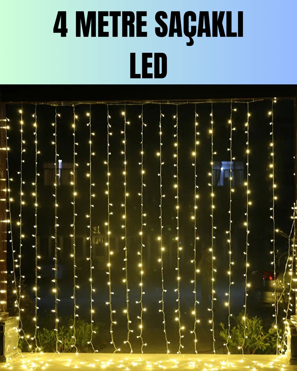 4 Metre Yılbaşı Şelale Led Perde Işık Ev Bahçe Dekor 1 4 Metre Yılbaşı Şelale Led Perde Işık Ev Bahçe Dekor