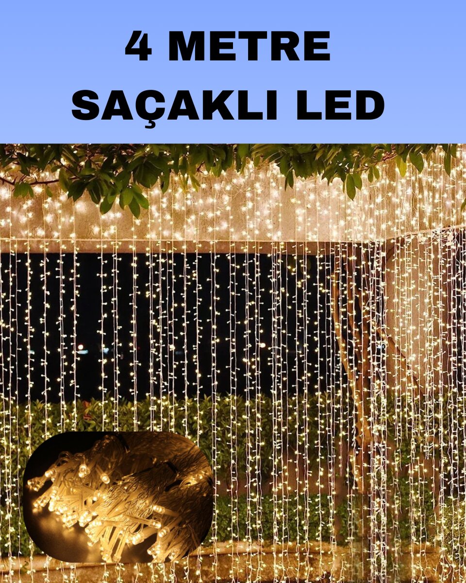 4 Metre Icicle Şelale Led Perde Işık Sarı Aydınlatma 1 4 Metre Icicle Şelale Led Perde Işık Sarı Aydınlatma