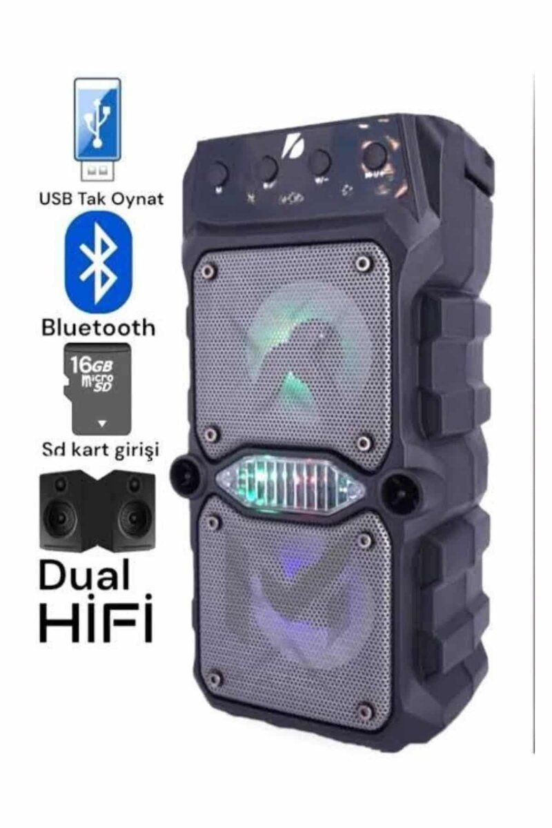 Ses Bombası Kablosuz Bluetooth Hoparlör Çift Çıkışlı Yüksek Ses Kaliteli Hoparlör 3 Ses Bombası Kablosuz Bluetooth Hoparlör Çift Çıkışlı Yüksek Ses Kaliteli Hoparlör - Görsel 3