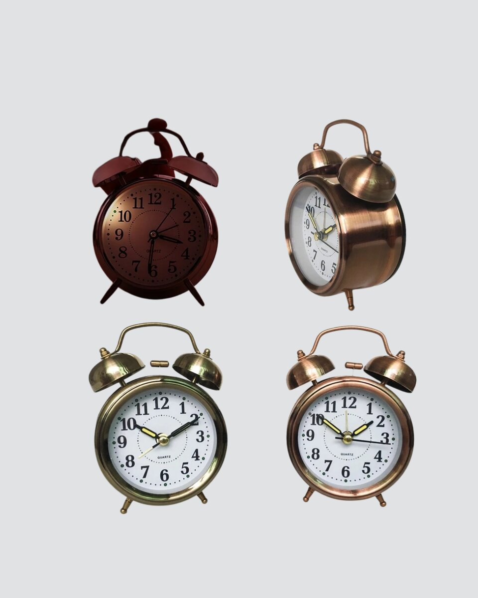 Nostaljik Büyük Boy Metal Masa Saati Bronz Kaplama ve Yüksek Sesli Alarm 2 Nostaljik Büyük Boy Metal Masa Saati Bronz Kaplama ve Yüksek Sesli Alarm - Görsel 2