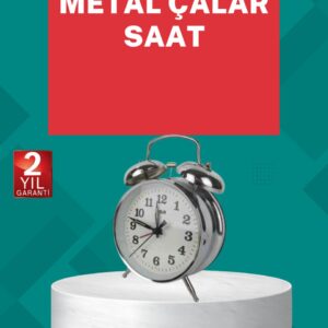 Dekoratif Gümüş Işıklı Alarmlı Masa Saati Sessiz Mekanizma