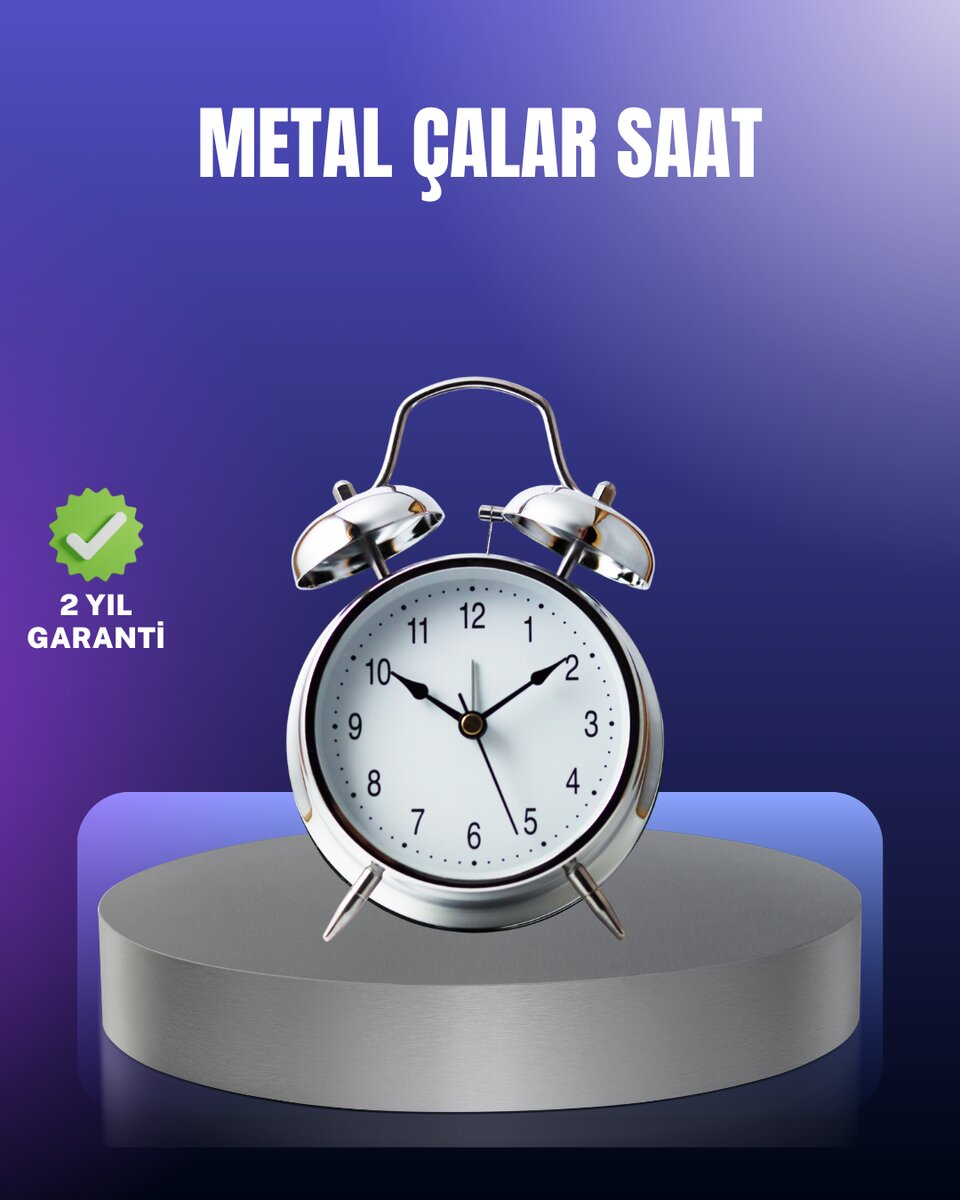 Yuvarlak Gümüş Dekoratif Işıklı Masa Üstü Saat Alarmlı Sessiz Çalışma 1 Yuvarlak Gümüş Dekoratif Işıklı Masa Üstü Saat Alarmlı Sessiz Çalışma