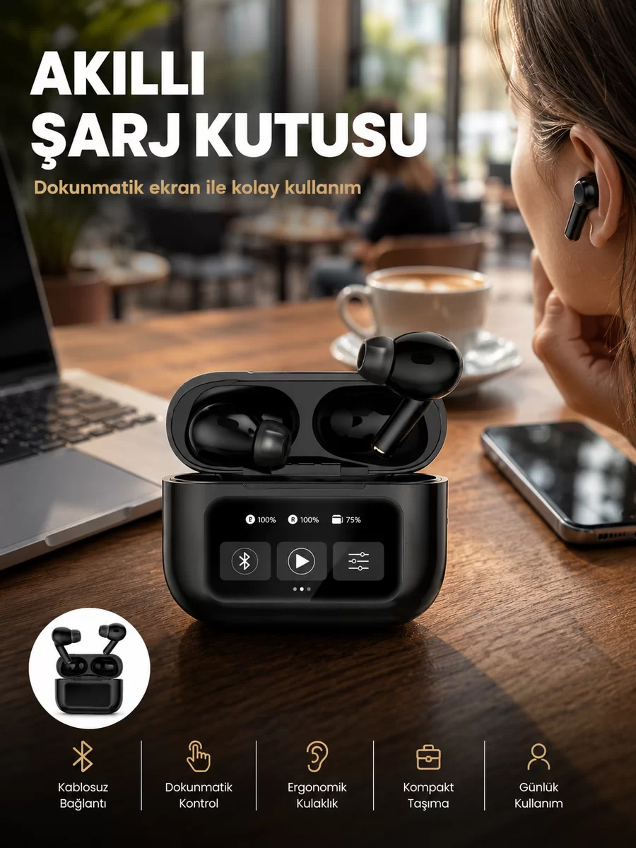 Kablosuz Bluetooth Kulaklık Pro Yeni Nesil Dokunmatik Kontrol Yeni Nesil 1 Kablosuz Bluetooth Kulaklık Pro Yeni Nesil Dokunmatik Kontrol Yeni Nesil