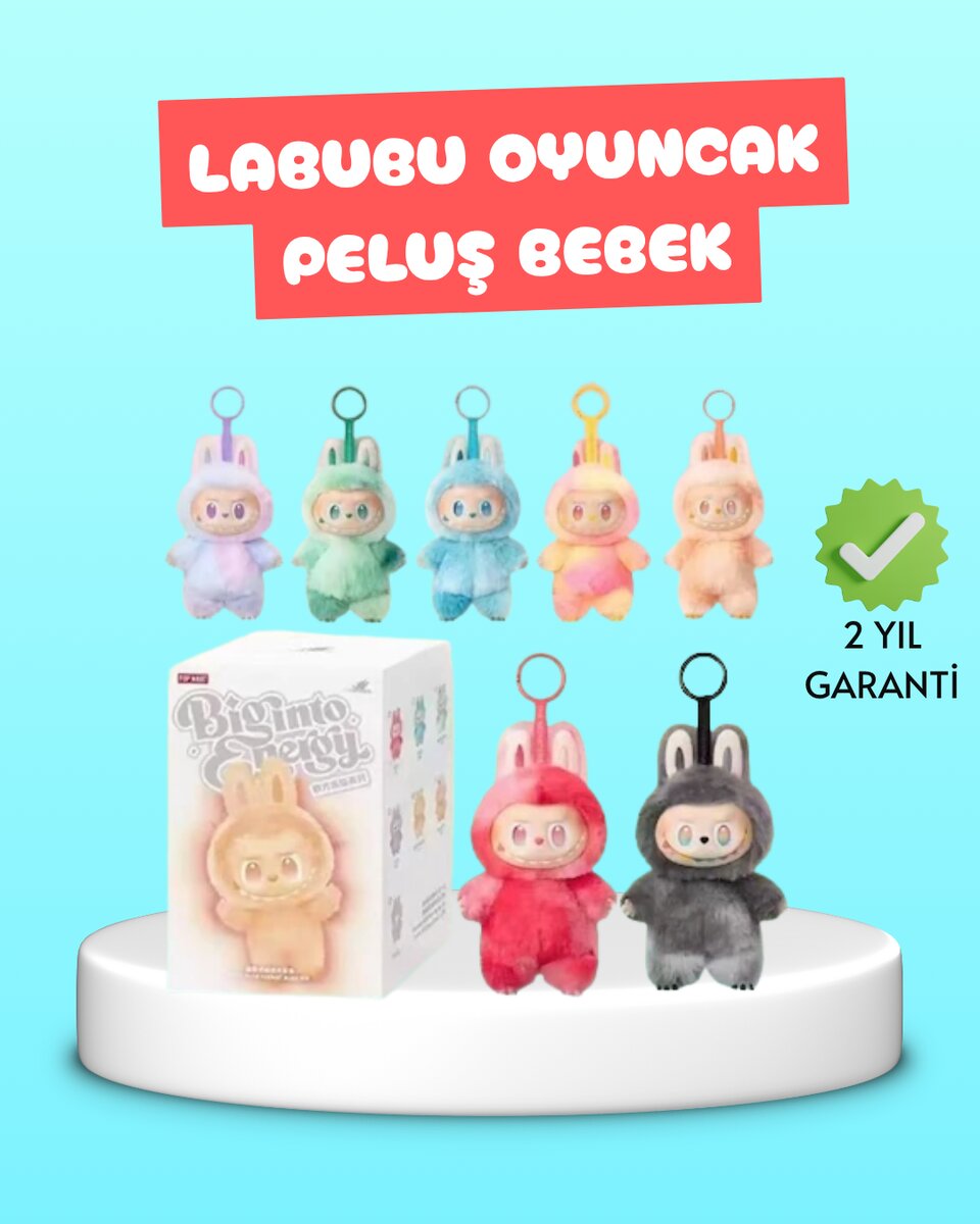 Yumuşak Dolgulu Labubu Karakter Peluş Oyuncak 1 Yumuşak Dolgulu Labubu Karakter Peluş Oyuncak