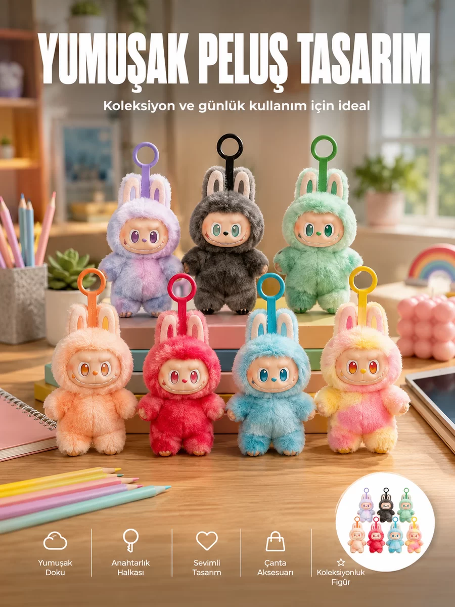 Dekoratif Labubu Peluş Figür Oyuncak Yeni Seri 1 Dekoratif Labubu Peluş Figür Oyuncak Yeni Seri