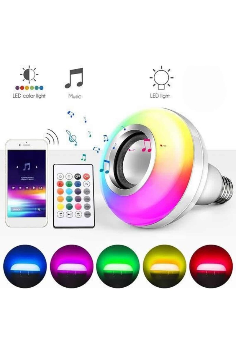 Bluetooth Hoparlör Akıllı Rgb Led Işık Renk Değiştirme Ses Bombası Ampül Görünümlü 2 Bluetooth Hoparlör Akıllı Rgb Led Işık Renk Değiştirme Ses Bombası Ampül Görünümlü - Görsel 2