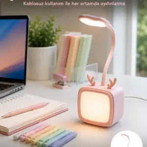 Esnek Gövdeli LED Masa Lambası Taşınabilir Gece Aydınlatması