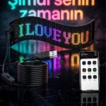60 cm LED Matrix Panel 16x96 Piksel Bluetooth Kontrollü RGB Kayan Yazı Ekranı