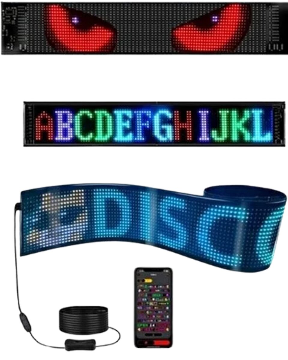 16x96 LED Yazı Paneli 60 cm Esnek RGB Işıklı Programlanabilir Ekran 3 16x96 LED Yazı Paneli 60 cm Esnek RGB Işıklı Programlanabilir Ekran - Görsel 3
