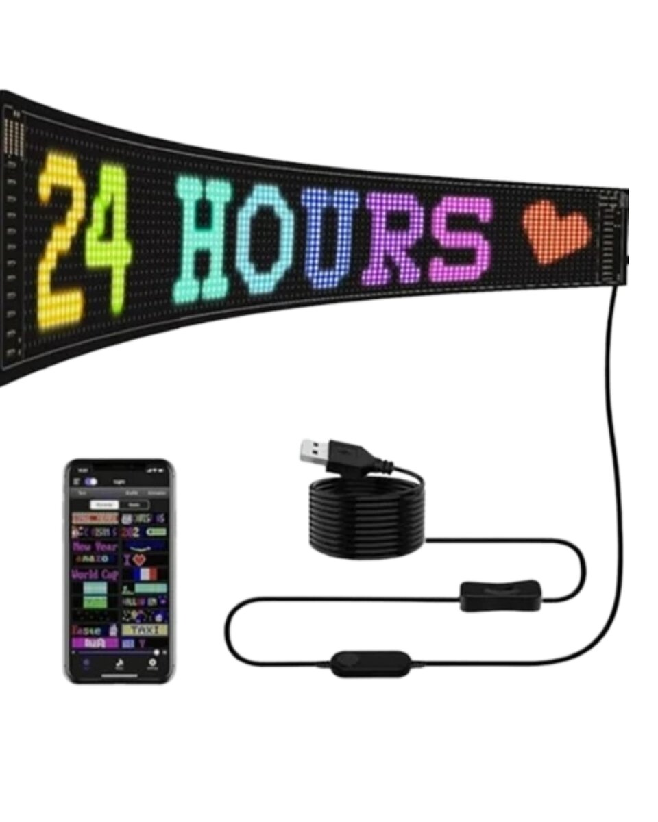 16x96 LED Yazı Paneli 60 cm Esnek RGB Işıklı Programlanabilir Ekran 4 16x96 LED Yazı Paneli 60 cm Esnek RGB Işıklı Programlanabilir Ekran - Görsel 4