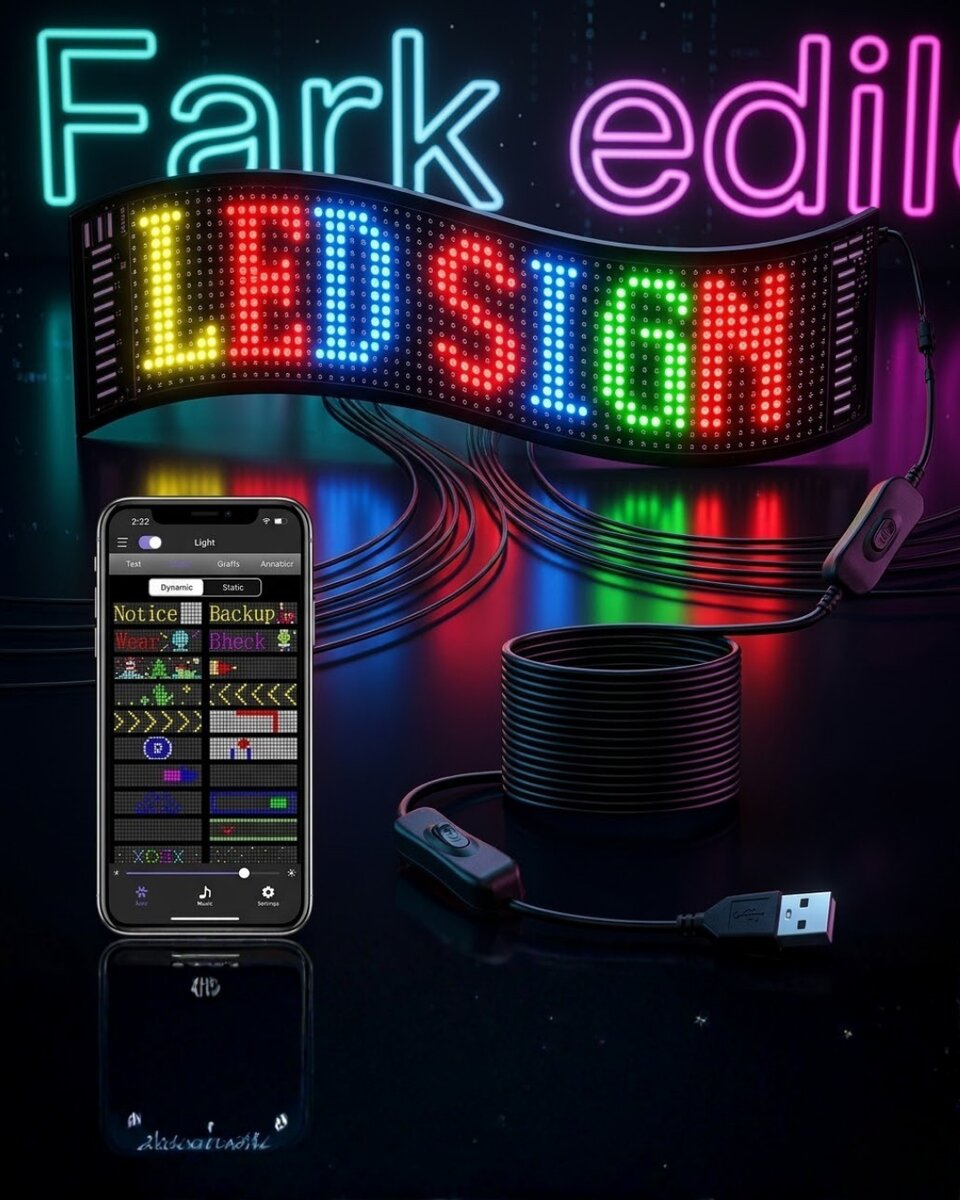 RGB LED Matrix Panel 60 cm 16x96 Piksel Kayan Yazı ve Animasyon Destekli 1 RGB LED Matrix Panel 60 cm 16x96 Piksel Kayan Yazı ve Animasyon Destekli