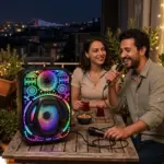 Taşınabilir Bluetooth Speaker Mikrofonlu RGB Işıklı Karaoke Ses Sistemi