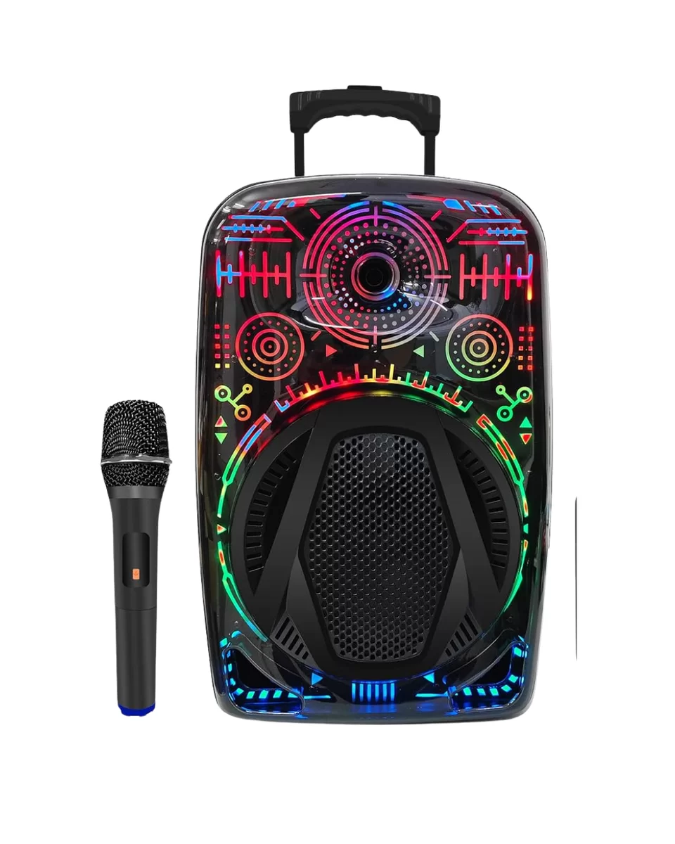 Taşınabilir Bluetooth Speaker Mikrofonlu RGB Işıklı Karaoke Ses Sistemi 4 Taşınabilir Bluetooth Speaker Mikrofonlu RGB Işıklı Karaoke Ses Sistemi - Görsel 4