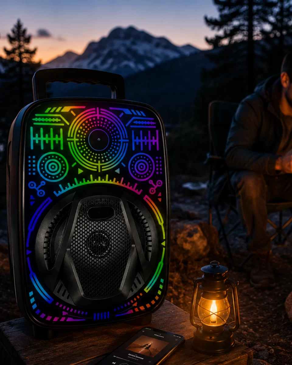 8 İnç Karaoke Hoparlör USB AUX FM Destekli Işıklı Speaker 1 8 İnç Karaoke Hoparlör USB AUX FM Destekli Işıklı Speaker