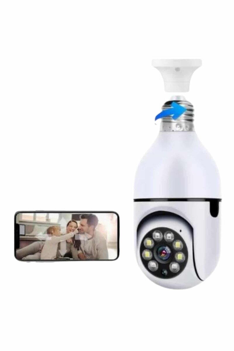 Wifi Güvenlik Kamerası Çift kameralı Ampule Takılabilir Sensörlü 2 Wifi Güvenlik Kamerası Çift kameralı Ampule Takılabilir Sensörlü - Görsel 2