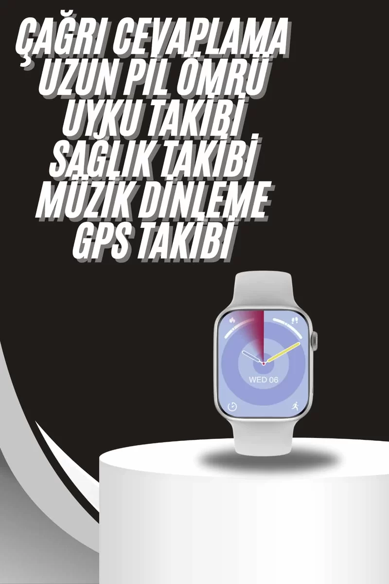 Akıllı Saat Gümüş Kasa Bluetooth Kulaklık Hediyeli Çok Fonksiyonlu İkili Set 2 Akıllı Saat Gümüş Kasa Bluetooth Kulaklık Hediyeli Çok Fonksiyonlu İkili Set - Görsel 2